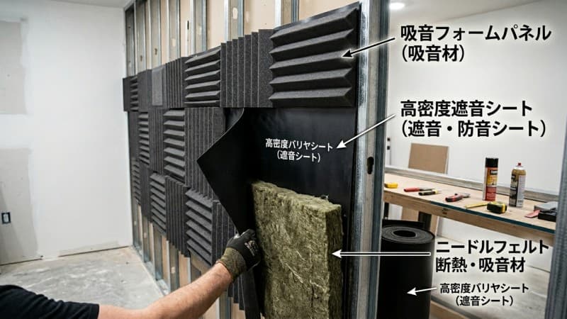 まとめ|音楽スタジオ(防音室)の防音に必要な材料