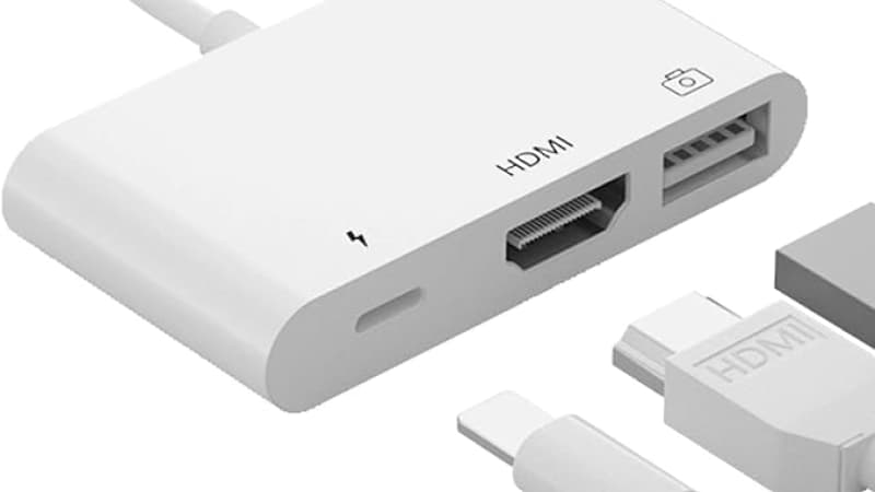 i-Phone HDMI 変換ケーブル 1080P hdmi+USB+lightning 充電ポート 3in1