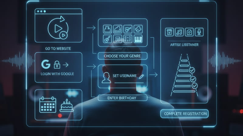 SUNO AI Musicで無料アカウントを作る手順