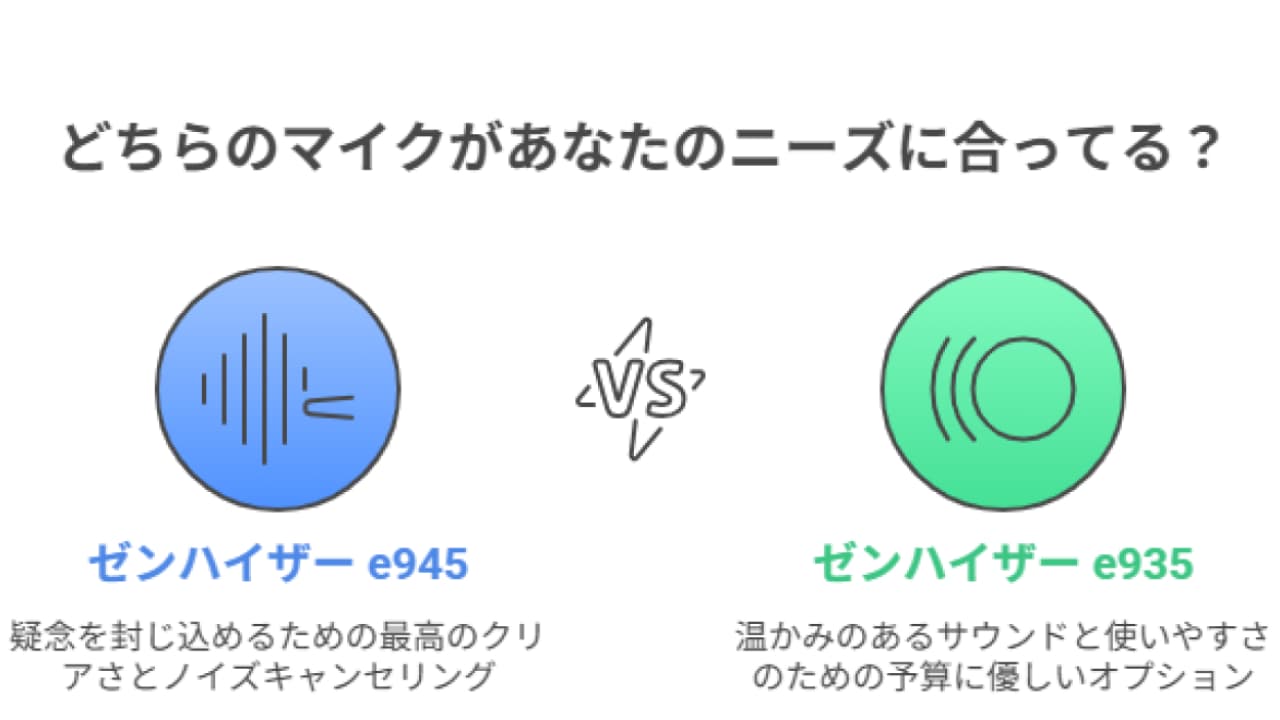 ゼンハイザーe945とe935を徹底比較！どっちを買うべき？違いを徹底解説