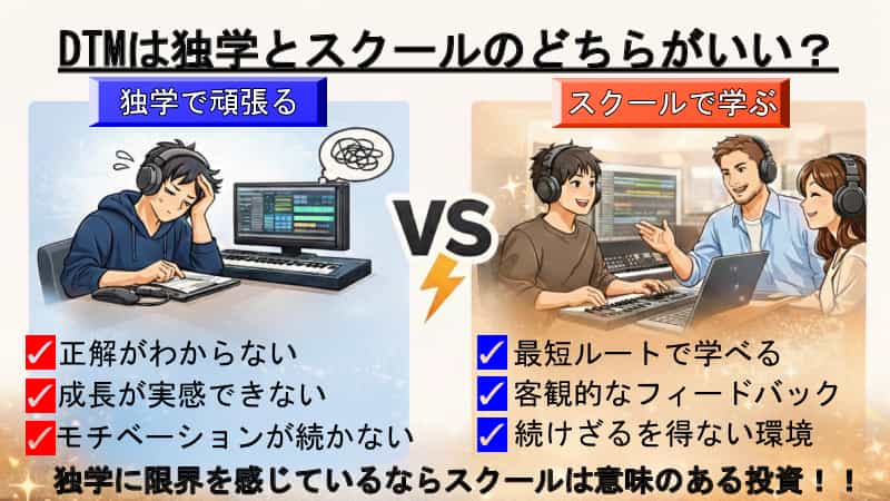 DTMは独学とスクールのどちらがいい?