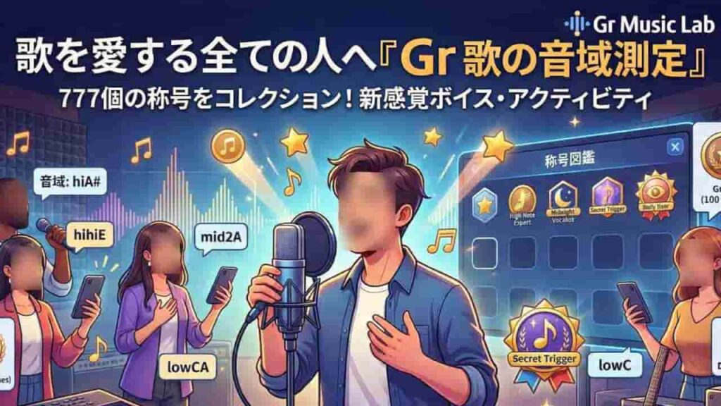 【無料】あなたの声は何ランク？Gr 歌の音域測定｜歌声が「称号」に変わる、究極の音域コレクション！