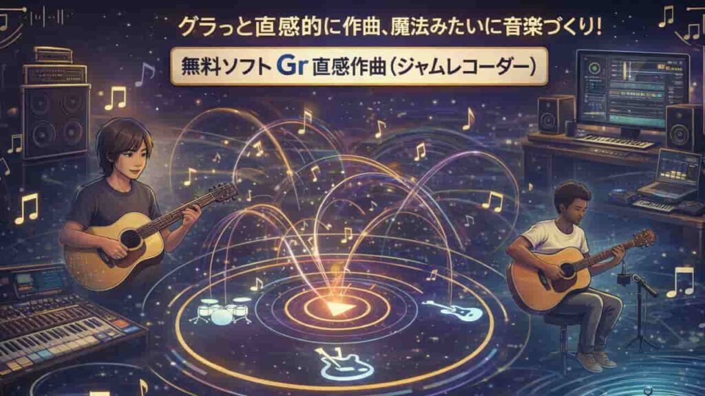 フリーソフト『Gr 直感作曲（ジャムレコーダー）』はマウスを動すだけで作曲できる！