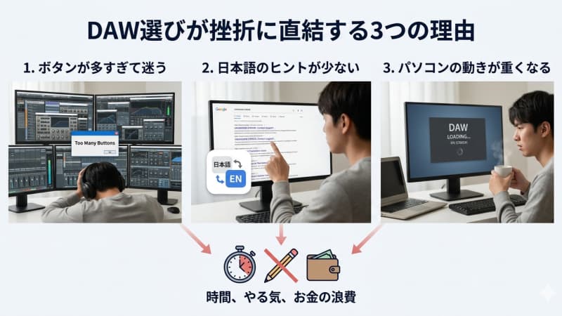 DAW選びが挫折に直結する3つの理由