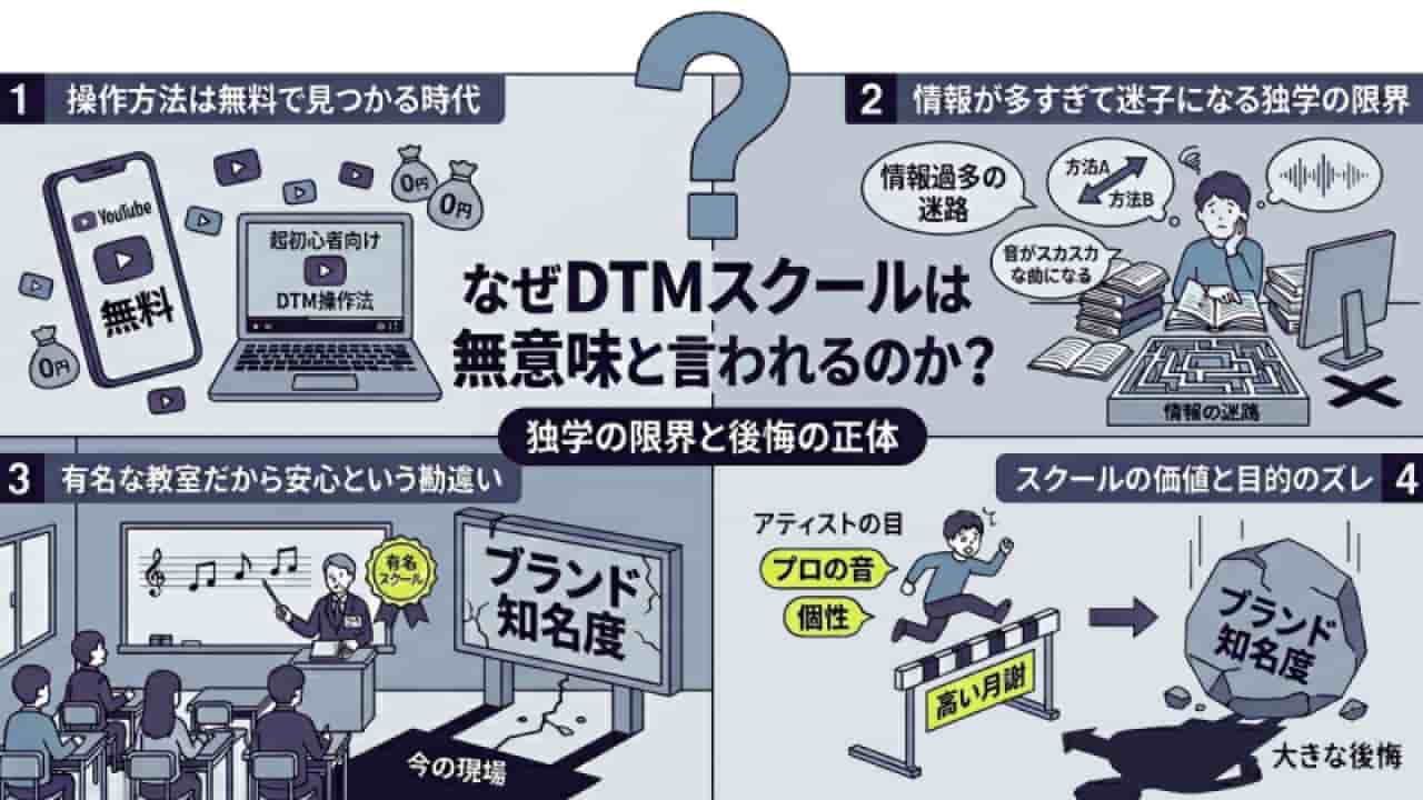 DTMスクールは無意味？通って後悔する人と成功する人の決定的な違い
