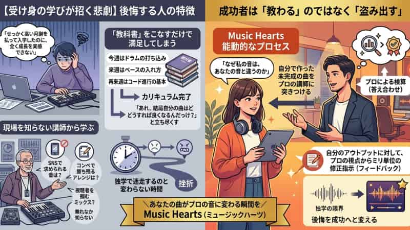 DTMスクールに通って後悔する人の特徴|受け身の学びが招く悲劇