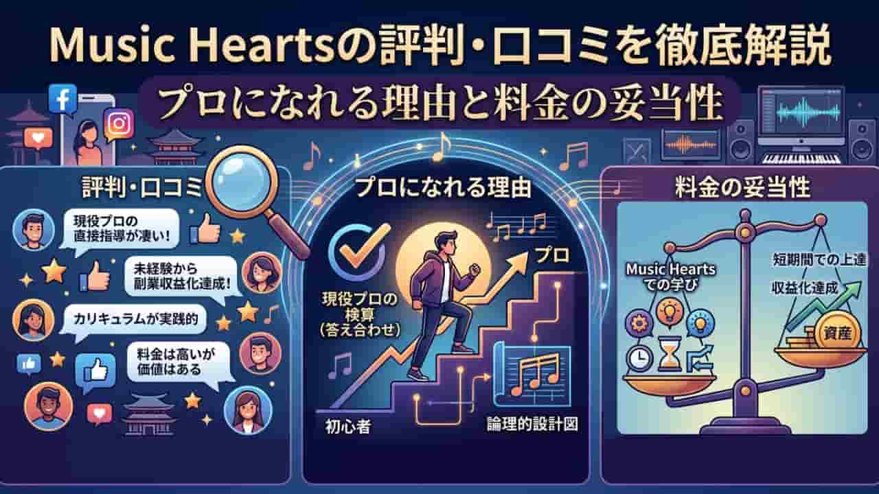 Music Heartsの評判・口コミを徹底解説｜プロになれる理由と料金の妥当性