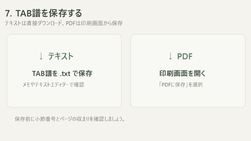 耳コピTAB｜TAB譜を保存する